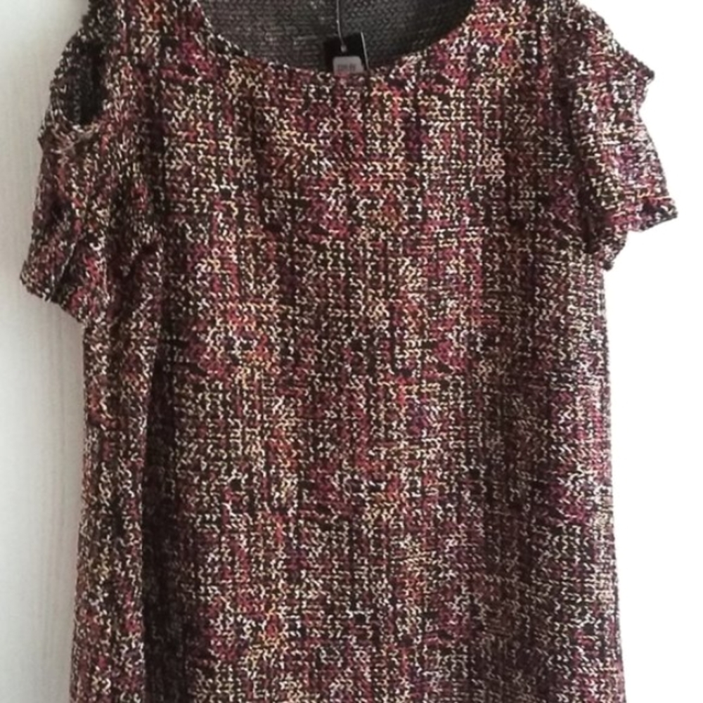 ⭐️ Host Pick⭐️ Pretty Woman | Cold shoulder sleeve multi-colour blend blouse - Picture 6 of 6